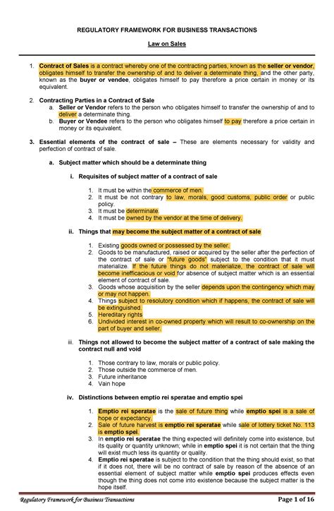 emtio spei s alea|LAW ON Sales Summarized Reviewer.